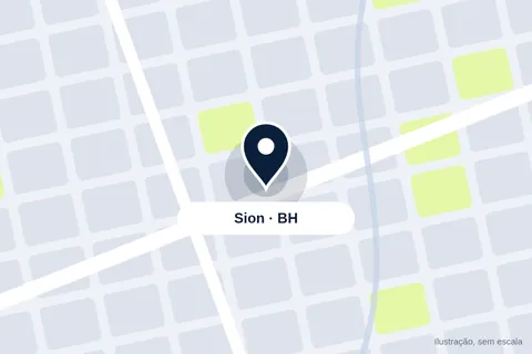 Mapa ilustrativo do bairro Sion, em Belo Horizonte